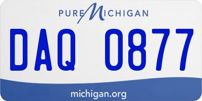 MI license plate DAQ0877