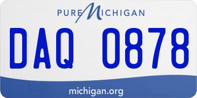 MI license plate DAQ0878