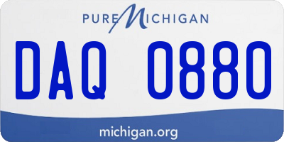 MI license plate DAQ0880