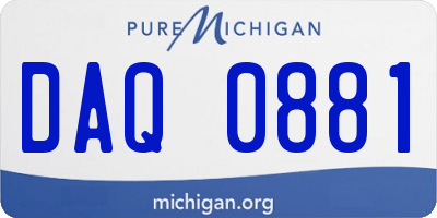 MI license plate DAQ0881