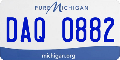 MI license plate DAQ0882