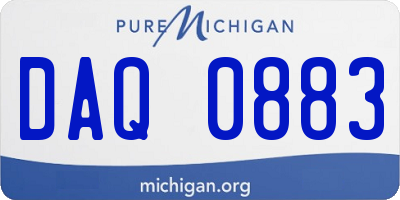 MI license plate DAQ0883