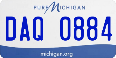 MI license plate DAQ0884