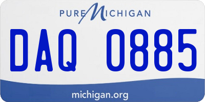 MI license plate DAQ0885