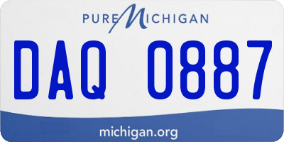 MI license plate DAQ0887
