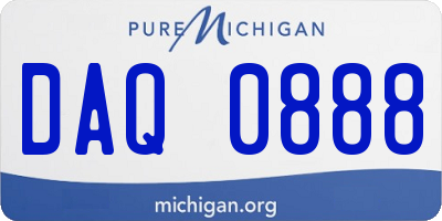 MI license plate DAQ0888