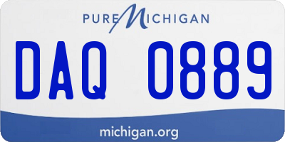 MI license plate DAQ0889