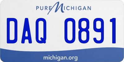 MI license plate DAQ0891