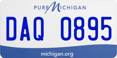 MI license plate DAQ0895