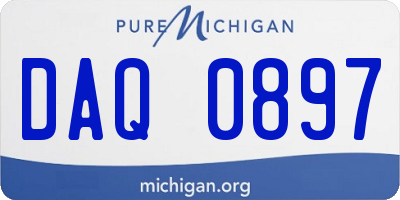 MI license plate DAQ0897