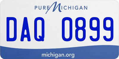 MI license plate DAQ0899