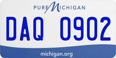MI license plate DAQ0902