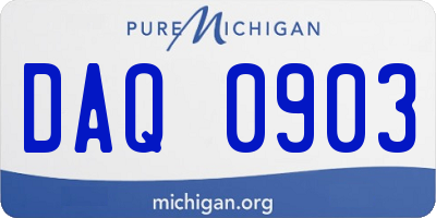 MI license plate DAQ0903