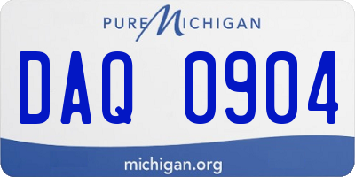 MI license plate DAQ0904