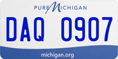 MI license plate DAQ0907