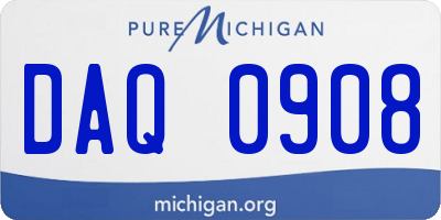 MI license plate DAQ0908