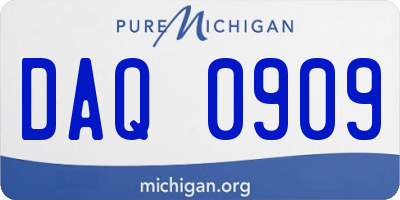MI license plate DAQ0909