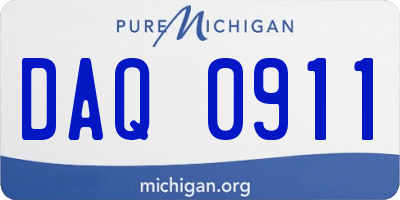 MI license plate DAQ0911