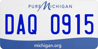MI license plate DAQ0915