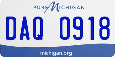 MI license plate DAQ0918