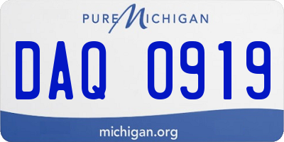 MI license plate DAQ0919