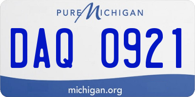 MI license plate DAQ0921