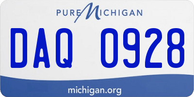MI license plate DAQ0928
