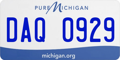 MI license plate DAQ0929