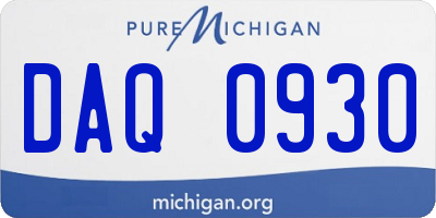 MI license plate DAQ0930