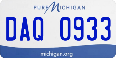 MI license plate DAQ0933