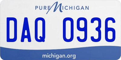 MI license plate DAQ0936