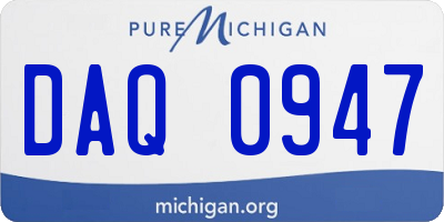MI license plate DAQ0947