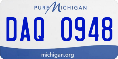 MI license plate DAQ0948