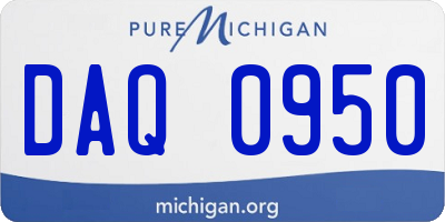 MI license plate DAQ0950