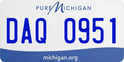 MI license plate DAQ0951
