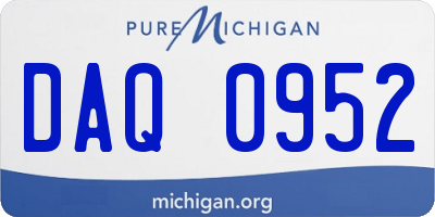 MI license plate DAQ0952