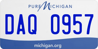MI license plate DAQ0957