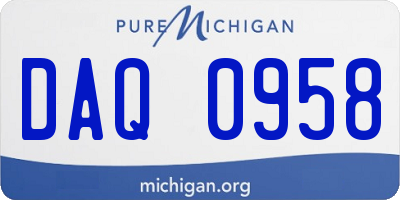 MI license plate DAQ0958