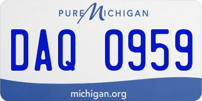 MI license plate DAQ0959