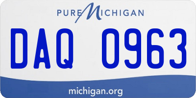 MI license plate DAQ0963