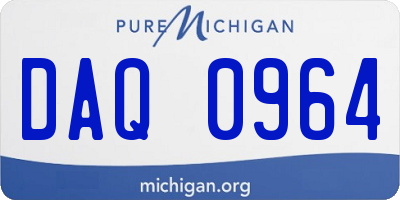 MI license plate DAQ0964