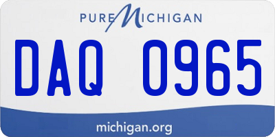 MI license plate DAQ0965