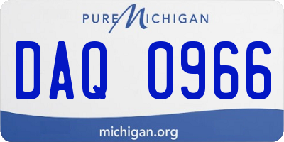 MI license plate DAQ0966