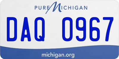 MI license plate DAQ0967