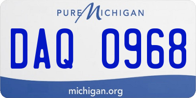 MI license plate DAQ0968
