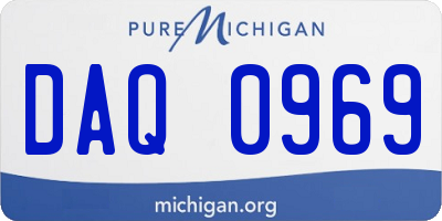 MI license plate DAQ0969