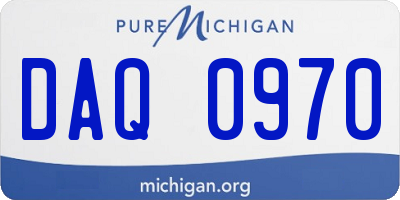 MI license plate DAQ0970