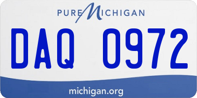 MI license plate DAQ0972