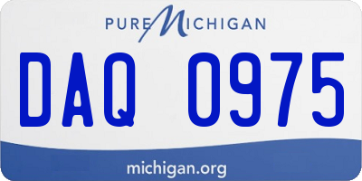 MI license plate DAQ0975