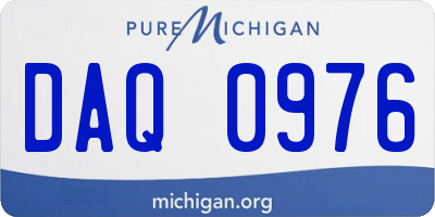 MI license plate DAQ0976